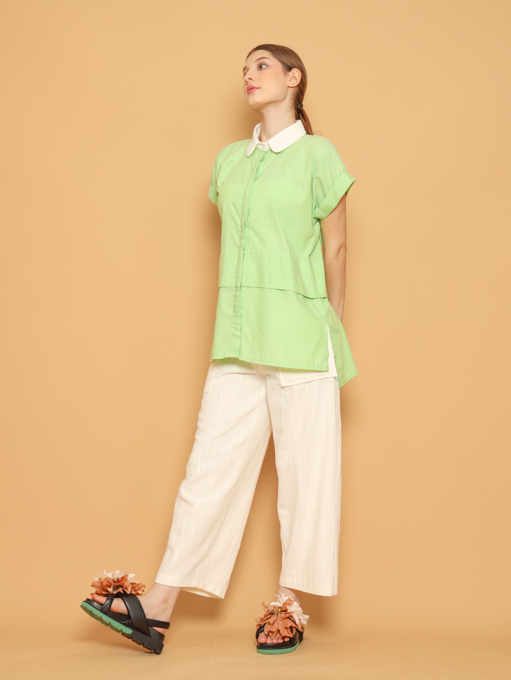 Nona Rona Lime Shirt Spotlight Green White
