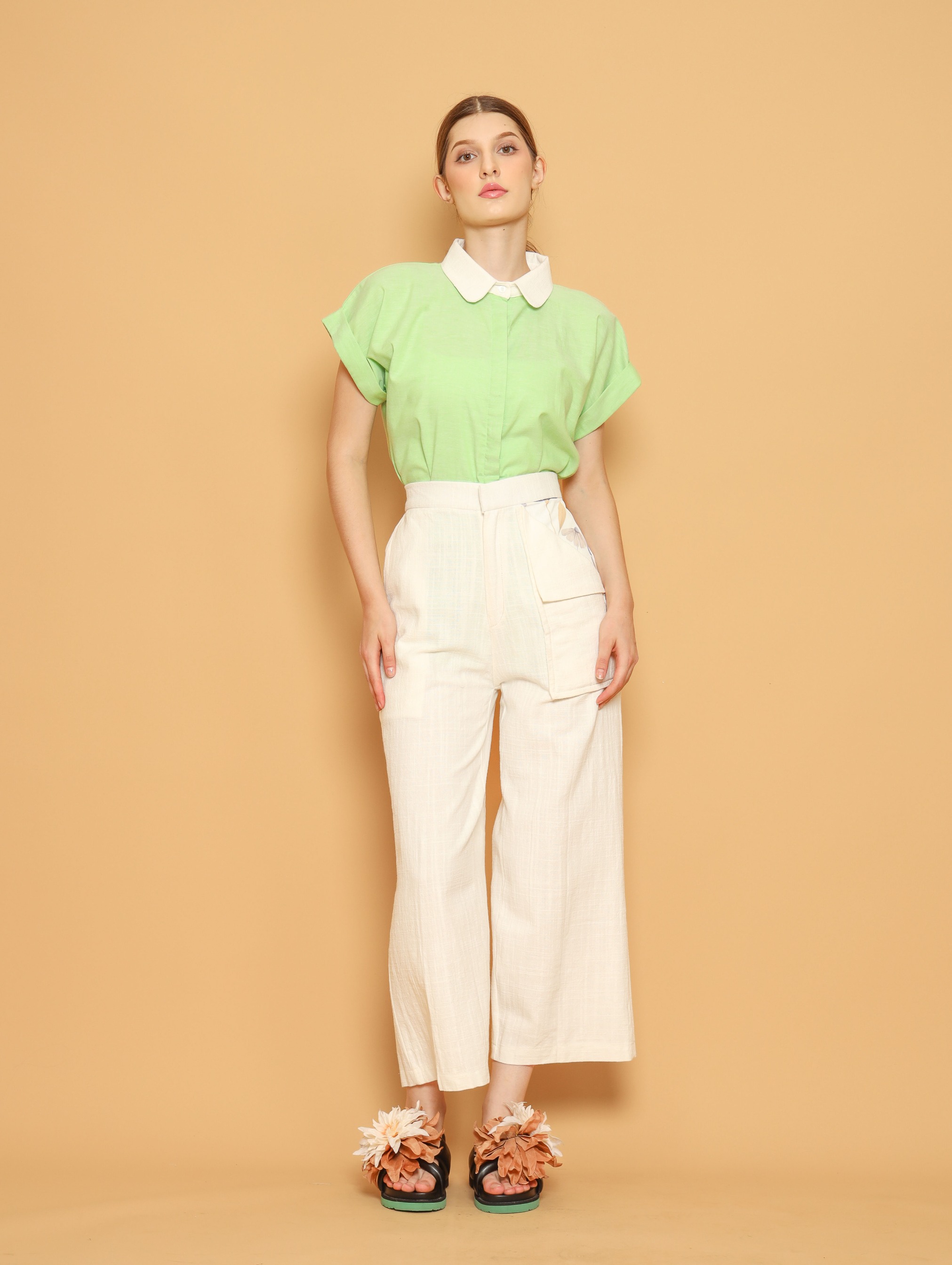 Nona Rona Lyla Cargo Pant White