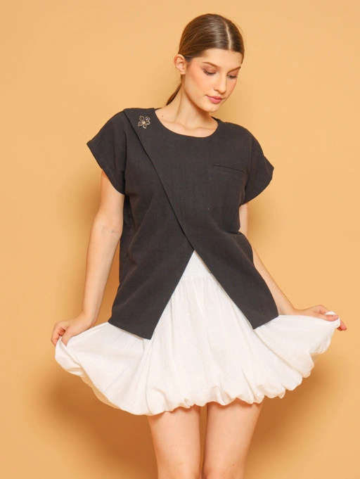 Image of Nona Rona Daisy Vest Black