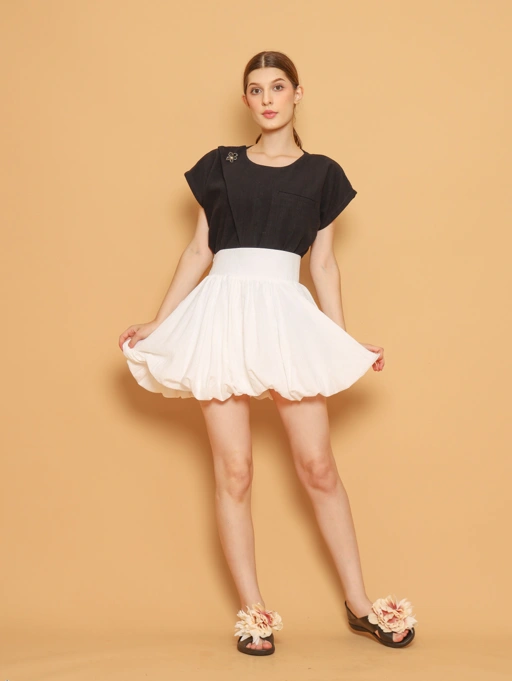 Image of Nona Rona Cherise Baloon Skirt White