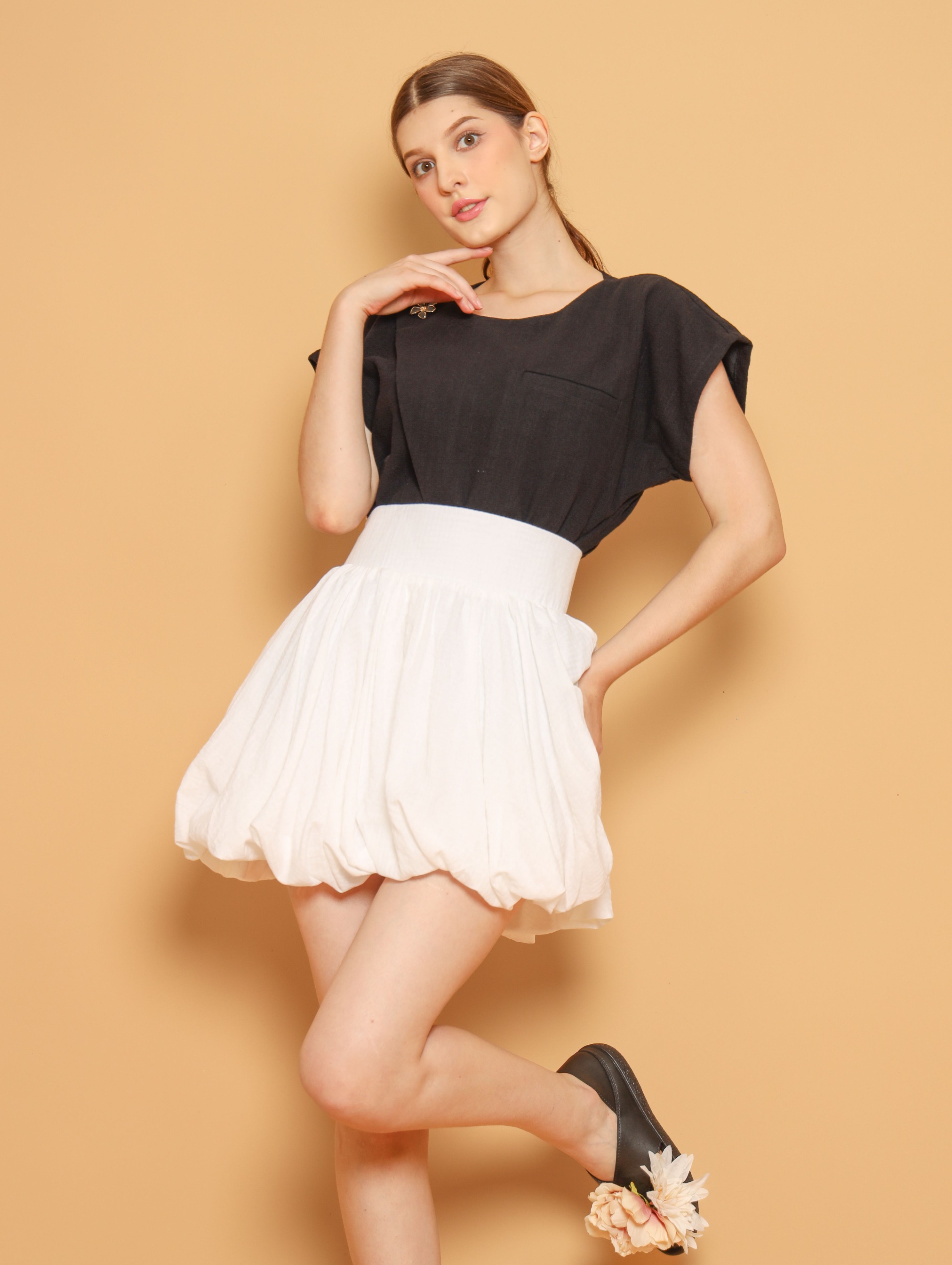 Nona Rona Cherise Baloon Skirt White