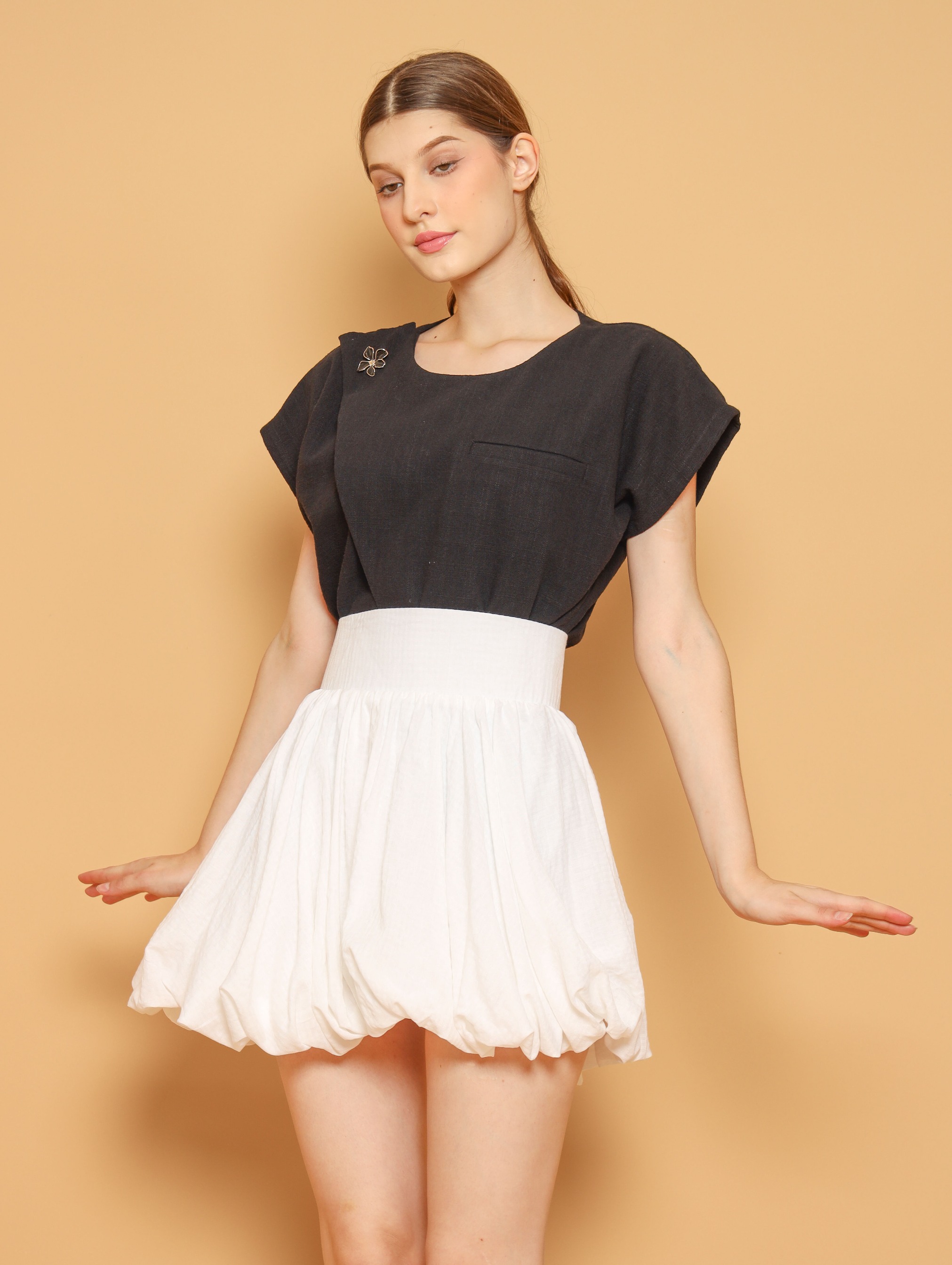 Nona Rona Cherise Baloon Skirt White