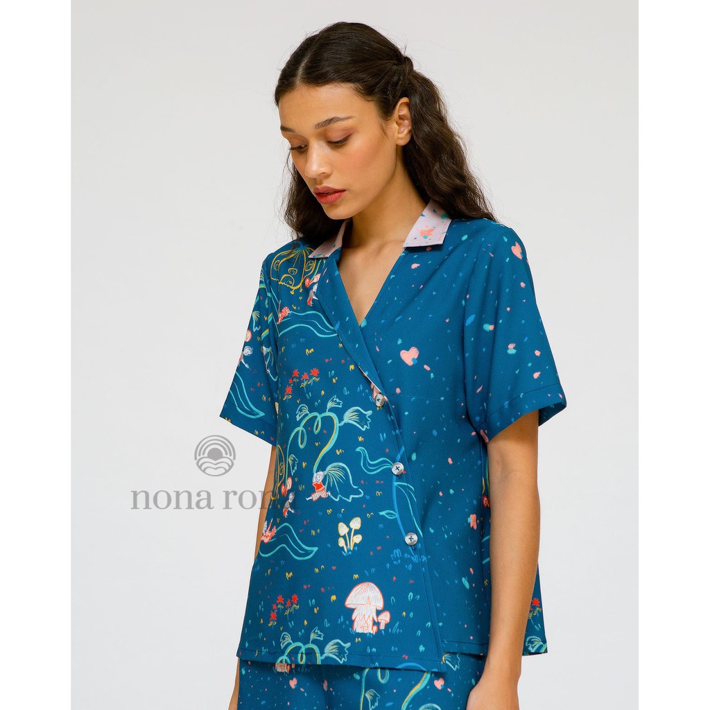 Nona Rona Playground Cuban Shirt - Atasan Wanita