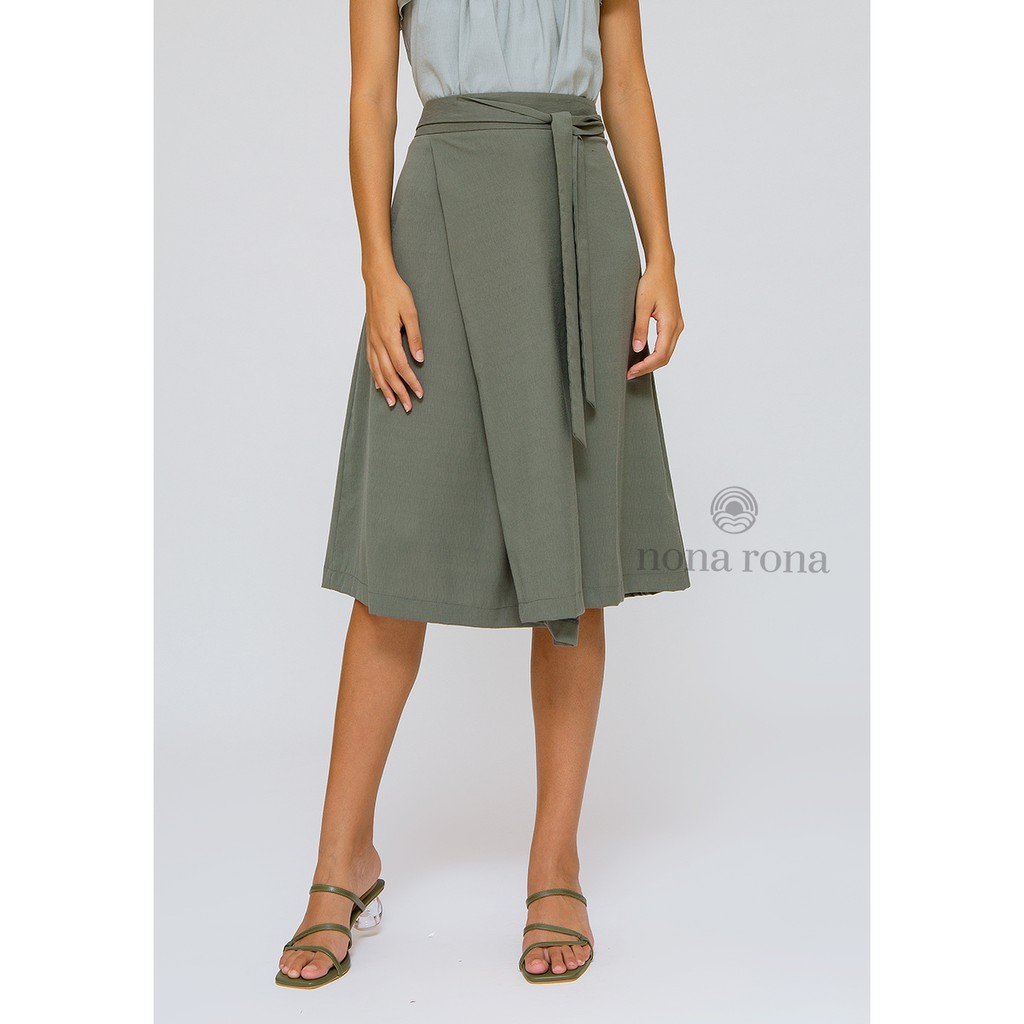 Nona Rona Moss Green Skirt - Rok Wanita