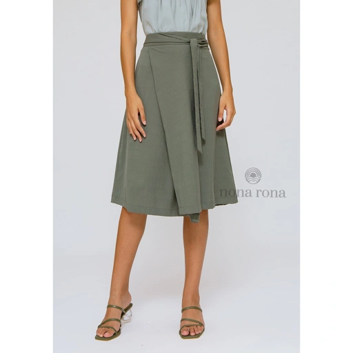 Image of Nona Rona Moss Green Skirt - Rok Wanita