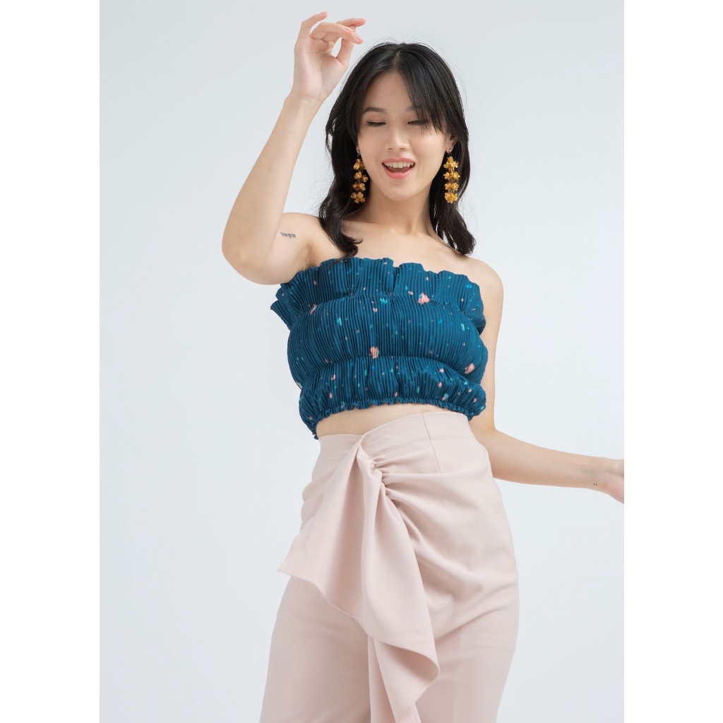 Nona Rona Sara Tube Top Dots Navy