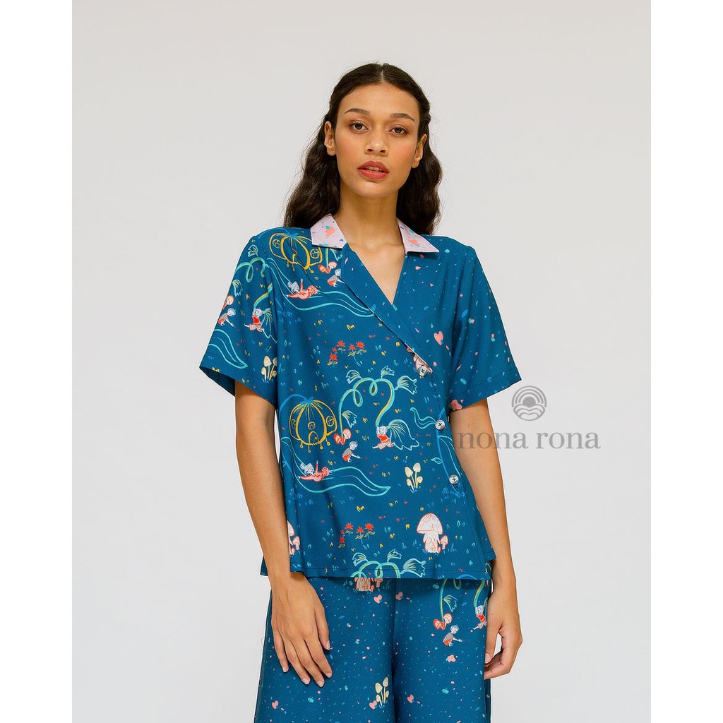 Nona Rona Playground Cuban Shirt - Atasan Wanita