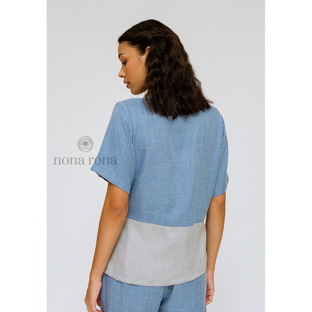 Nona Rona Halla Loungewear Top - Icy Blue - Atasan Wanita