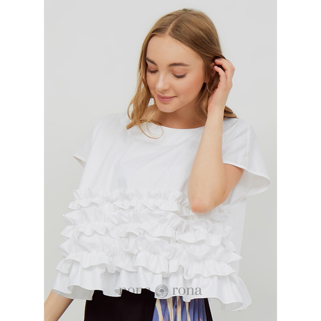 Nona Rona Peony Top White - Atasan Wanita