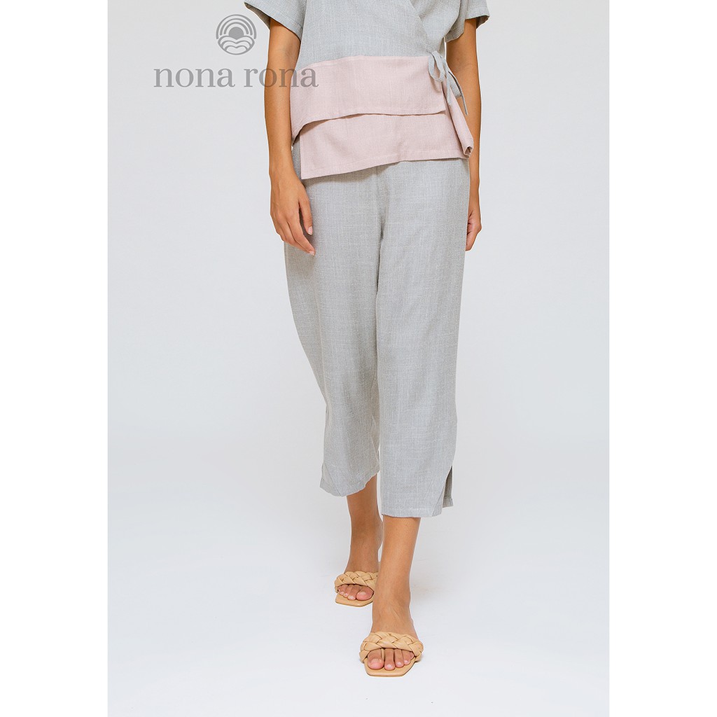 Nona Rona Halla Loungewear PANTS - Grey - Celana Wanita
