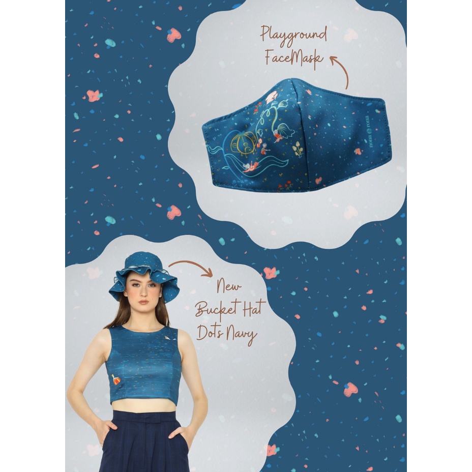 Nona Rona Special Bundling - Bucket Hat Navy New & Playground Facemask