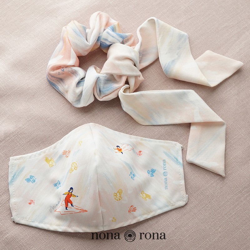 Nona Rona Bundling Melali Facemask & Scrunchie - Accessories Fashion Wanita