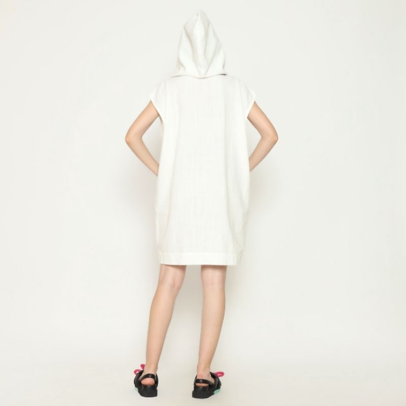 Nona Rona Salira Hoodie Dress White