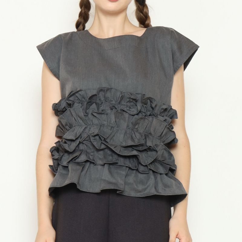 Nona Rona Peony Top Grey