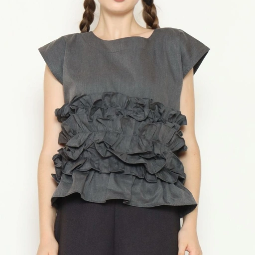 Image of Nona Rona Peony Top Grey