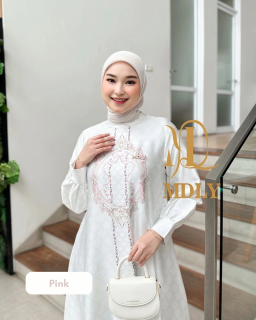 Image of MDLY Baju Gamis Wanita Muslim/Baju Gamis Premium/Gamis Silk Motif/Gamis Raya/Aima Dress by MDLY