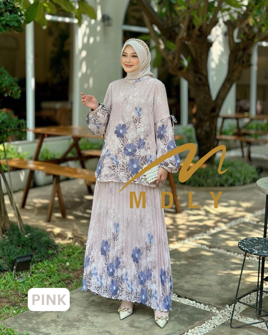 Youzee Set by MDLY Baju Setelan Muslim Wanita One Set Baju atasan dan Rok