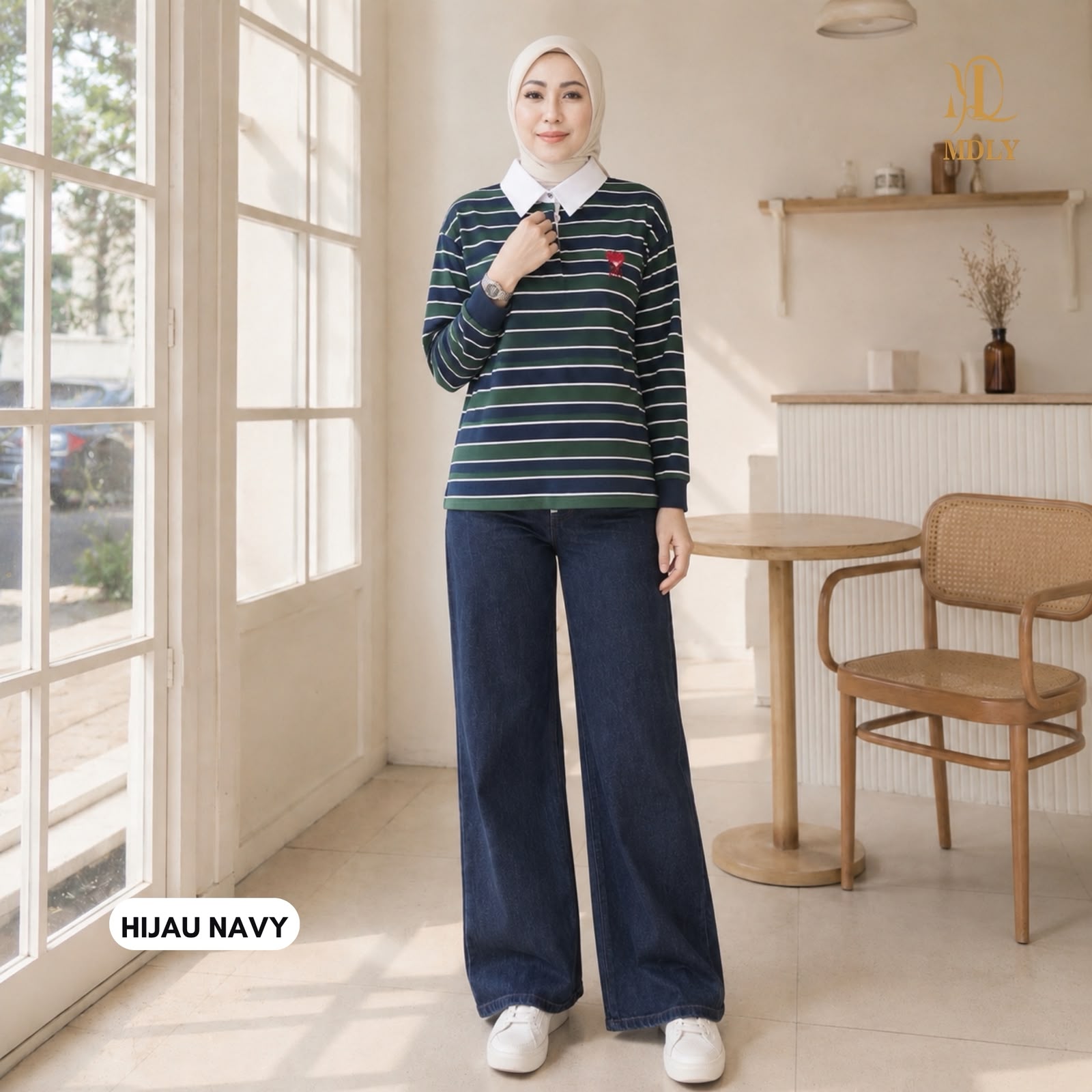 Aldena Stripe Polo by MDLY