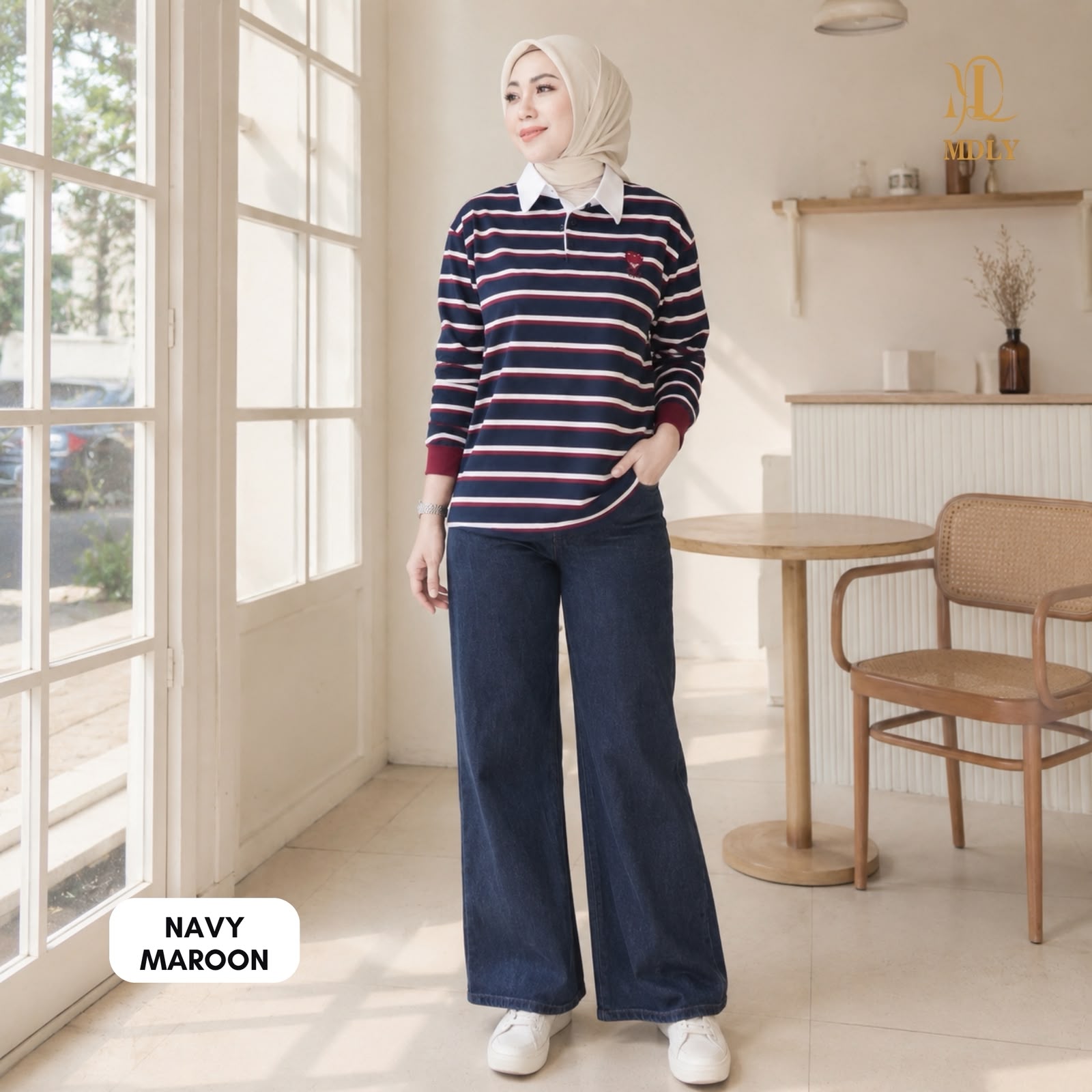 Aldena Stripe Polo by MDLY