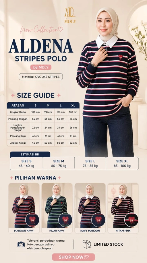 Aldena Stripe Polo by MDLY
