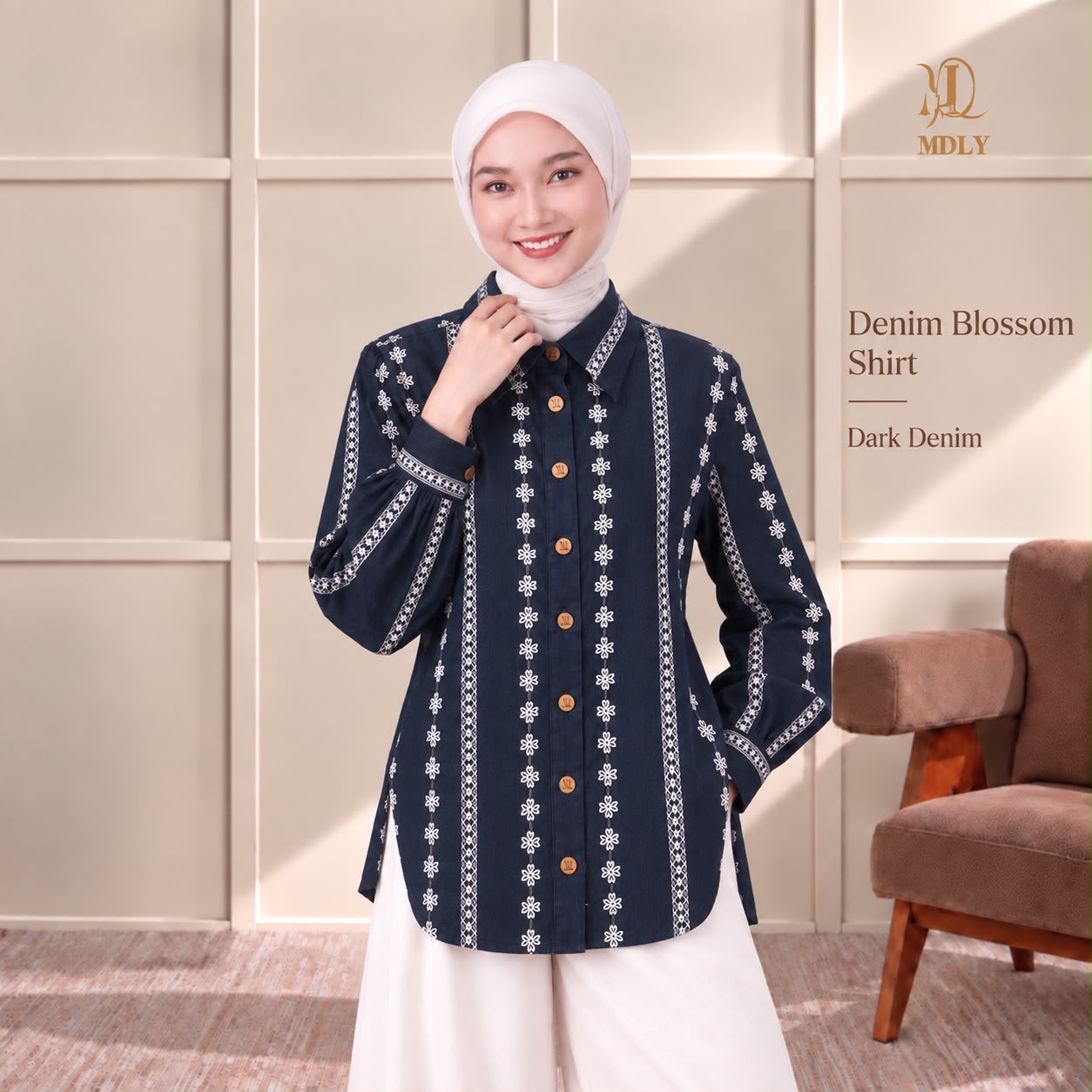 MDLY Denim Blossom Shirt