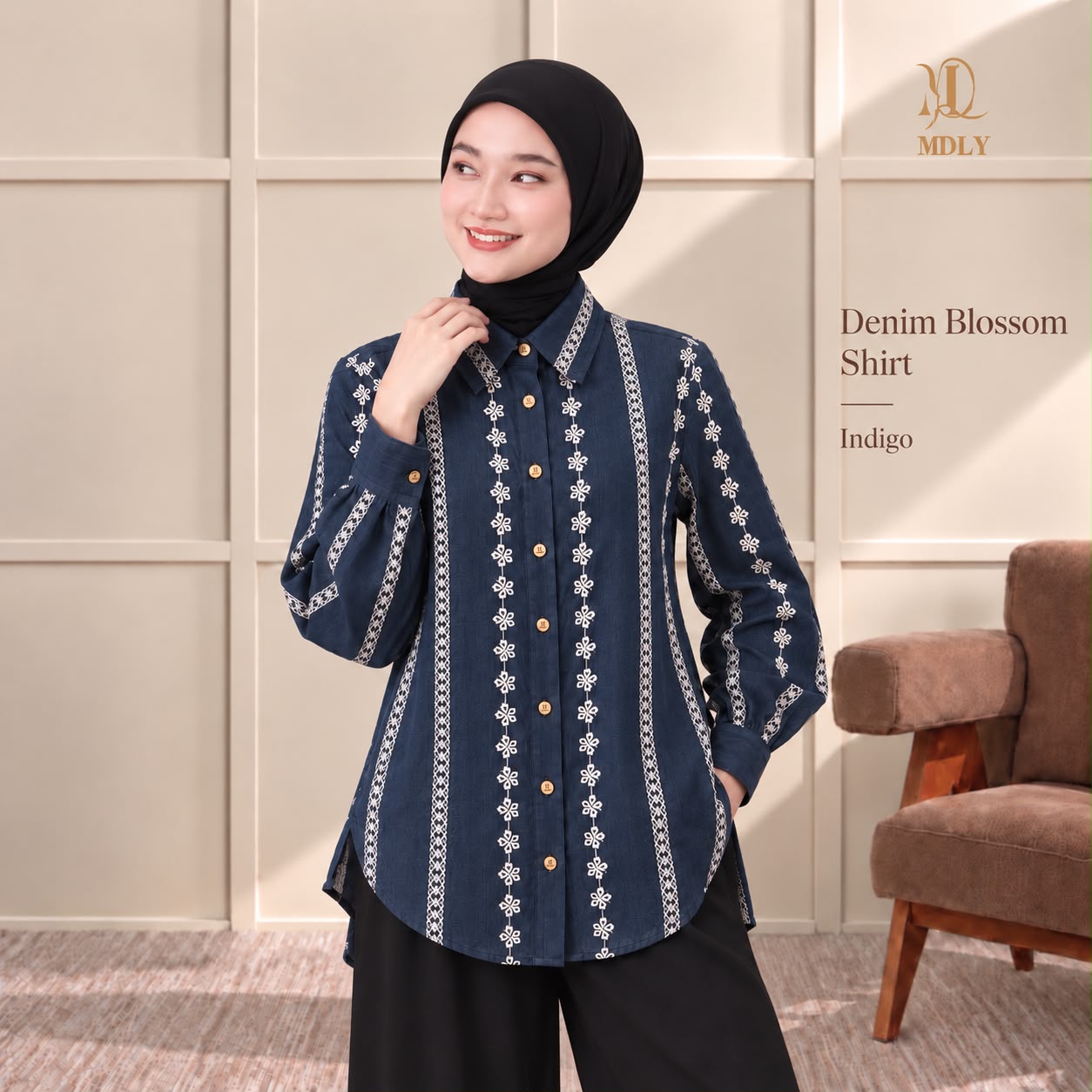 MDLY Denim Blossom Shirt
