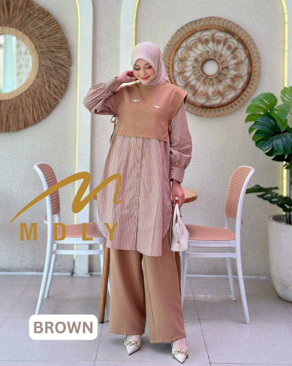 Keena Set by MDLY Baju setelan wanita masa kini One Set Baju atasan dan celana muslim