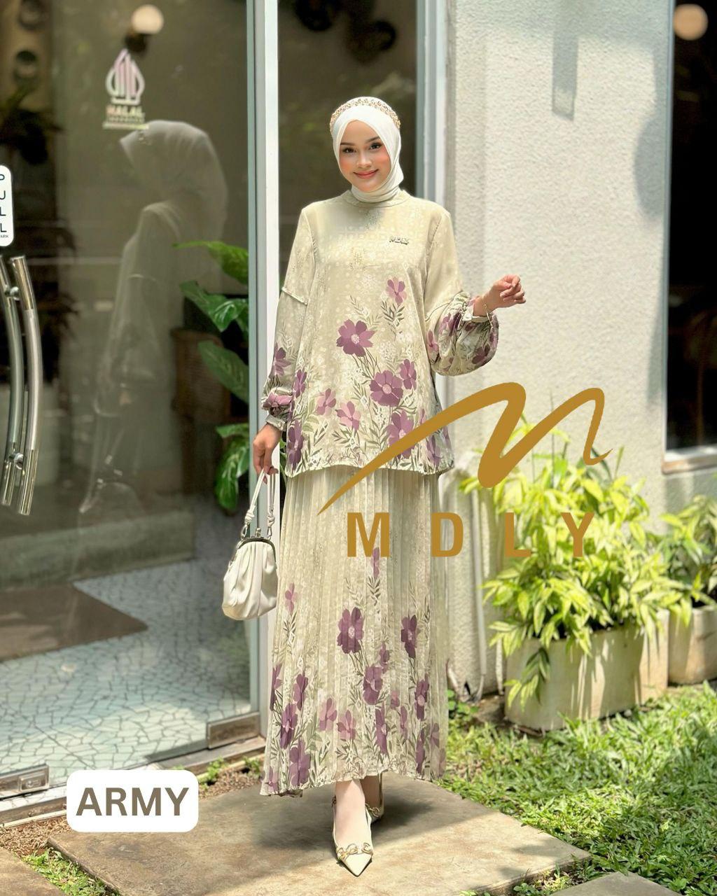 Youzee Set by MDLY Baju Setelan Muslim Wanita One Set Baju atasan dan Rok