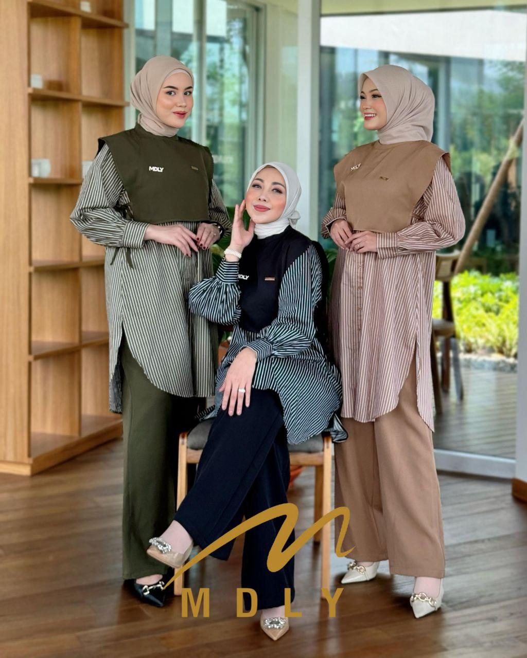 Keena Set by MDLY Baju setelan wanita masa kini One Set Baju atasan dan celana muslim