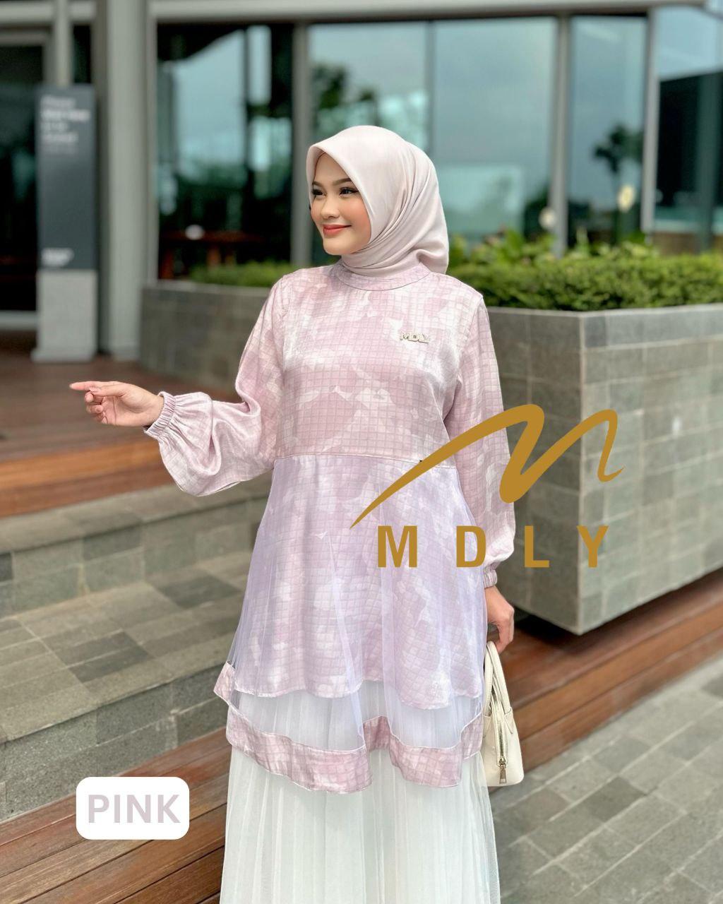 Celly Tunic by MDLY baju atasan wanita muslim kemeja tunik lengan panjang