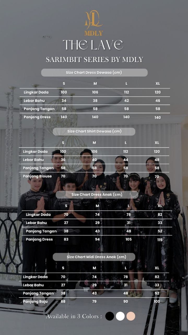 MDLY Lave Sarimbit Series Gamis Koko Dewasa Anak Lengan Panjang Pendek Raya Lebaran