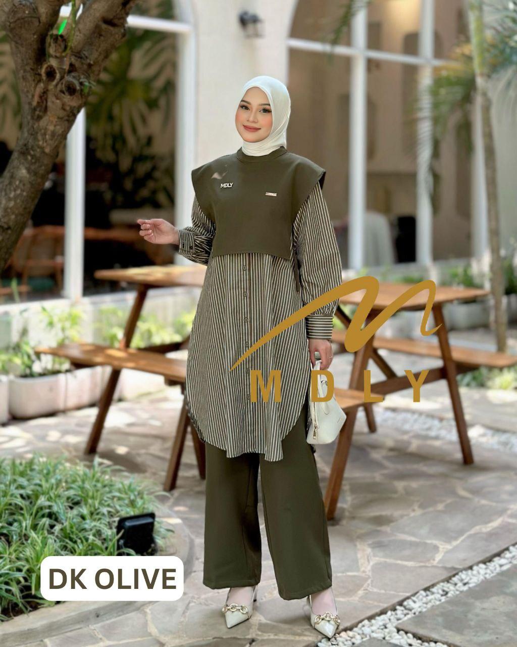 Keena Set by MDLY Baju setelan wanita masa kini One Set Baju atasan dan celana muslim