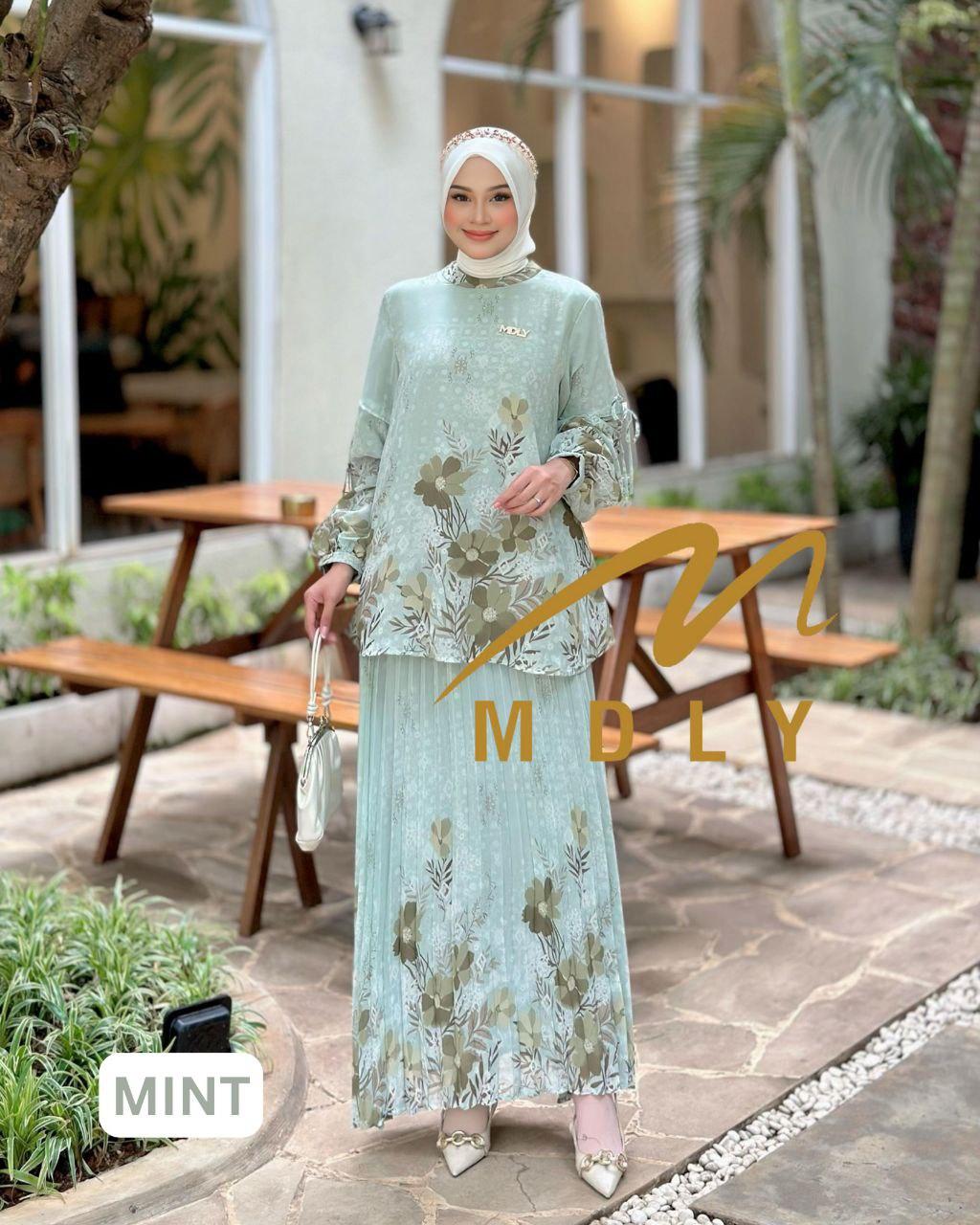 Youzee Set by MDLY Baju Setelan Muslim Wanita One Set Baju atasan dan Rok
