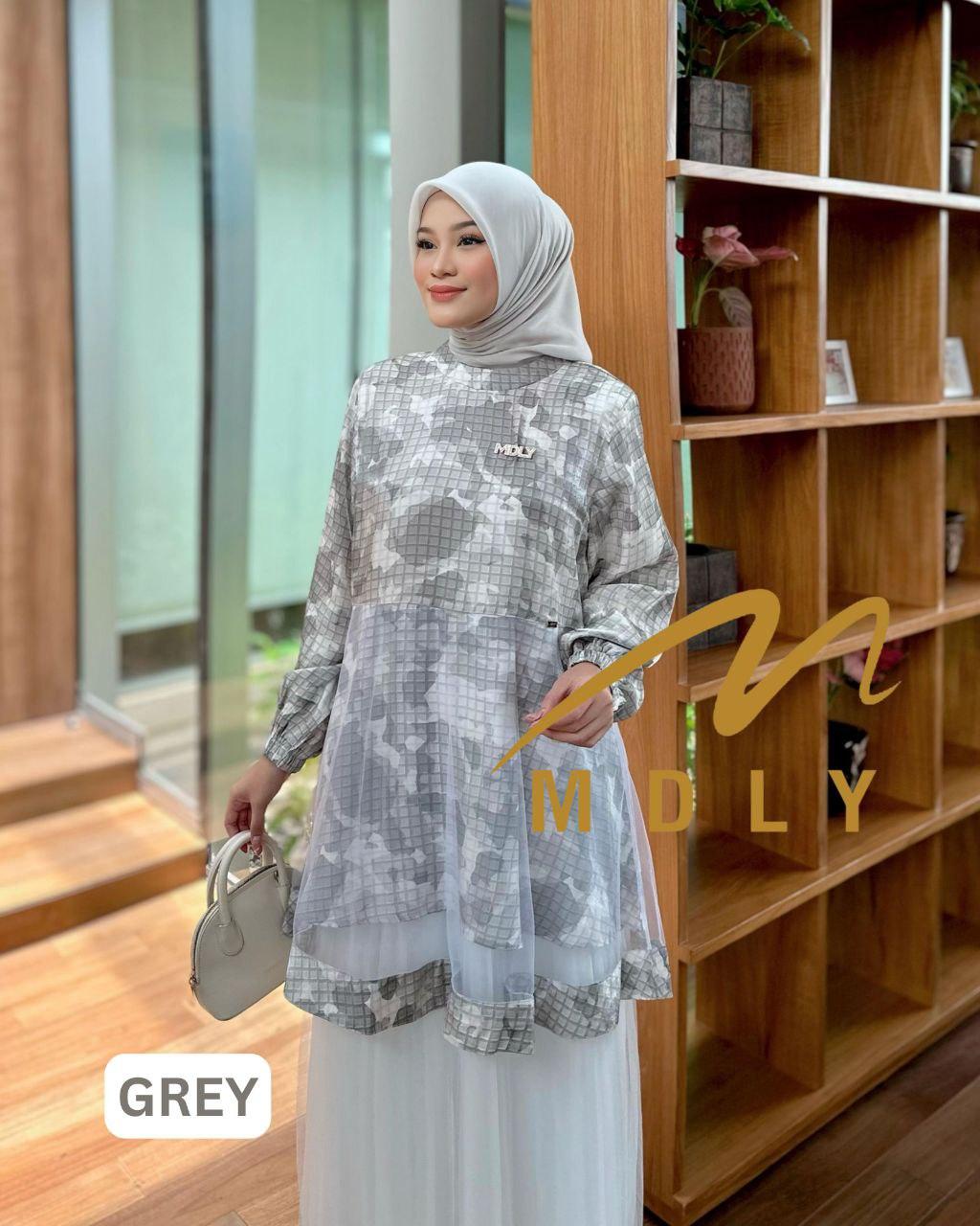 Celly Tunic by MDLY baju atasan wanita muslim kemeja tunik lengan panjang