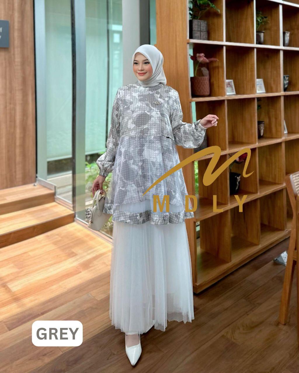 Celly Tunic by MDLY baju atasan wanita muslim kemeja tunik lengan panjang