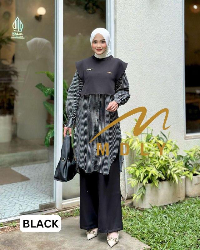 Keena Set by MDLY Baju setelan wanita masa kini One Set Baju atasan dan celana muslim
