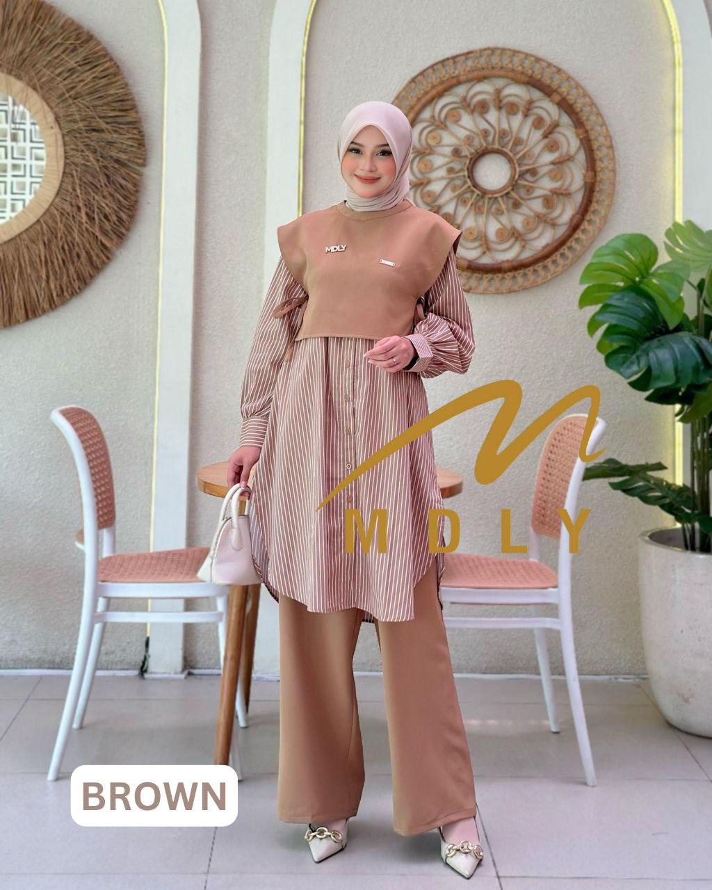 Keena Set by MDLY Baju setelan wanita masa kini One Set Baju atasan dan celana muslim