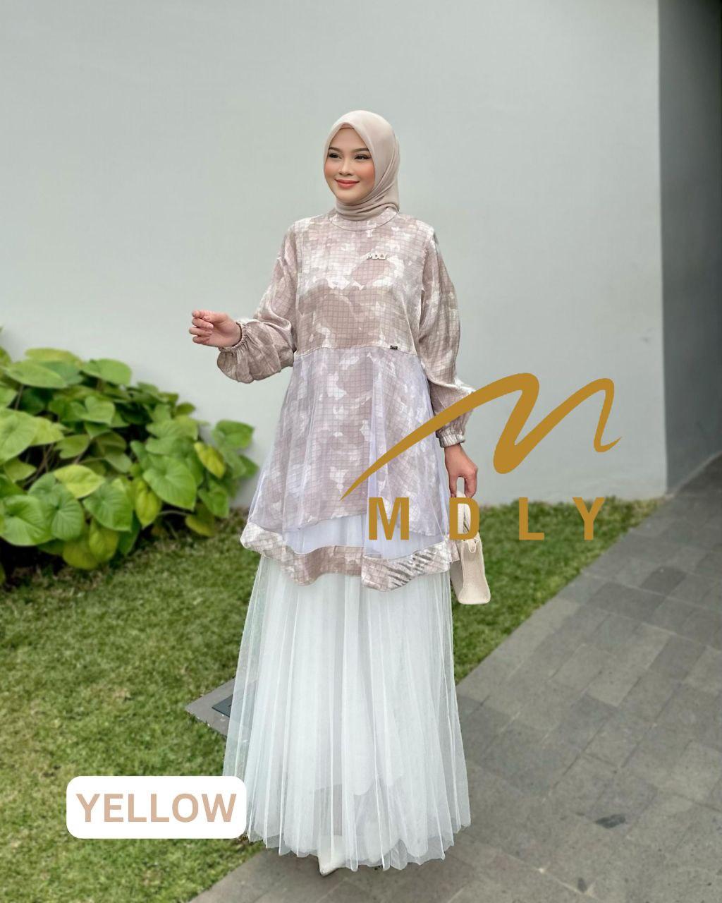 Celly Tunic by MDLY baju atasan wanita muslim kemeja tunik lengan panjang