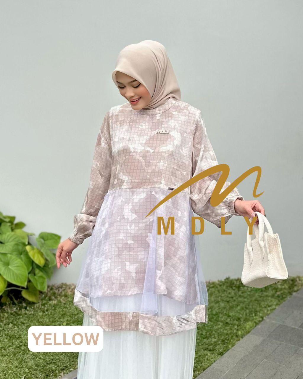 Celly Tunic by MDLY baju atasan wanita muslim kemeja tunik lengan panjang
