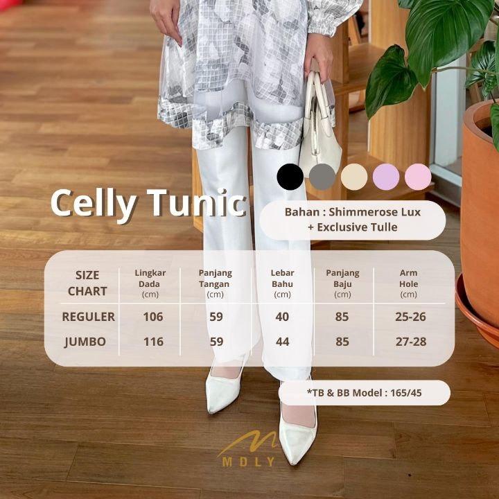 Celly Tunic by MDLY baju atasan wanita muslim kemeja tunik lengan panjang