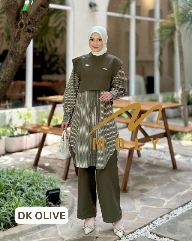 Keena Set by MDLY Baju setelan wanita masa kini One Set Baju atasan dan celana muslim