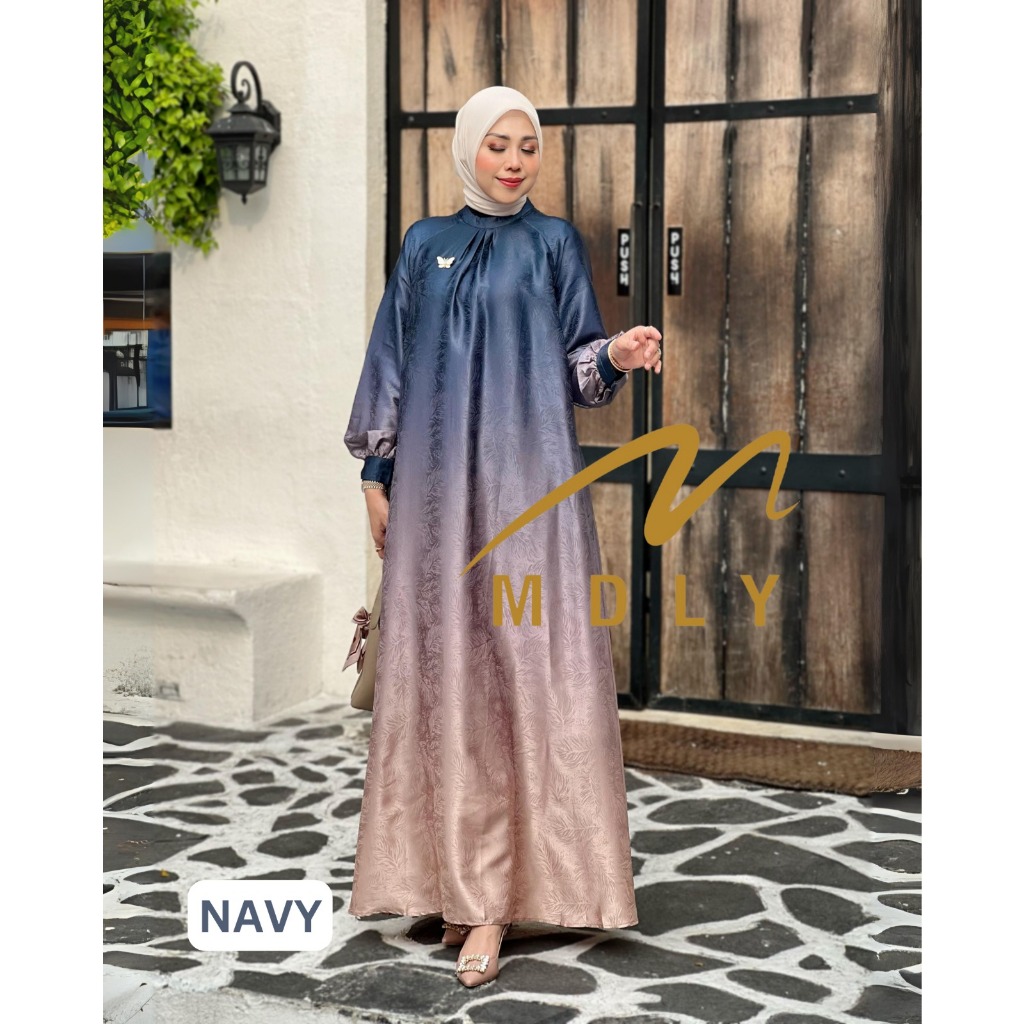 191-5 MDLY Baju gamis wanita muslimah Fauzia dress by Mdly