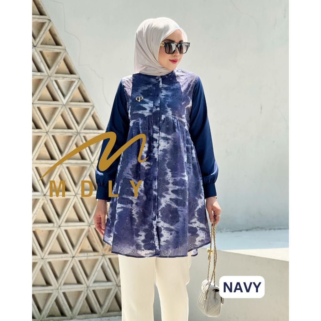 M 119-5 - Helua Tunik Exclusive By MDLY - Tie Dye Cotton Embroidery