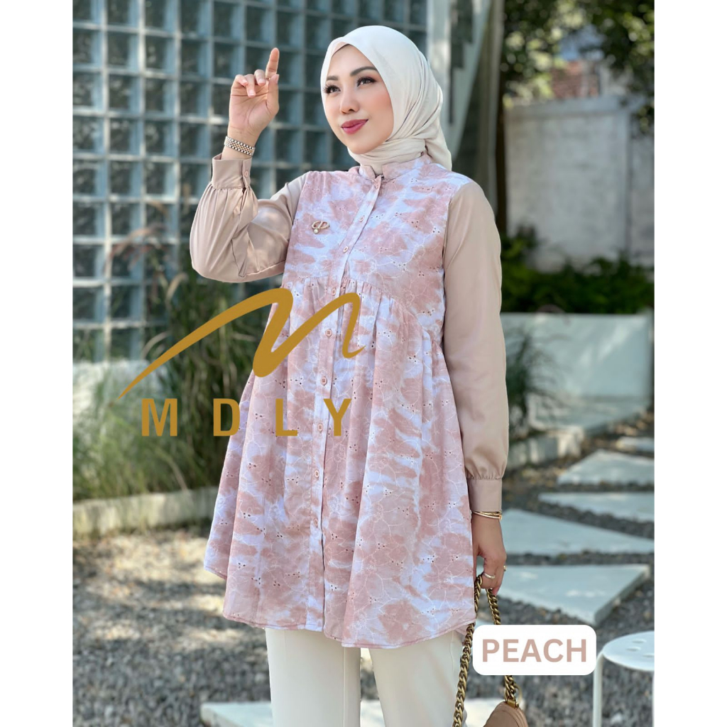 M 119-5 - Helua Tunik Exclusive By MDLY - Tie Dye Cotton Embroidery