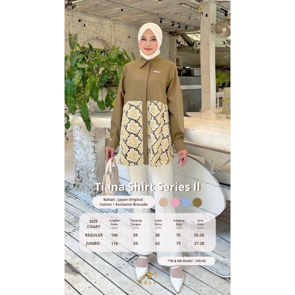 MDLY Baju Atasan wanita/Kemeja Wanita Kombinasi Exclusive brocade/Tiana Shirt by MDLY SERIES II