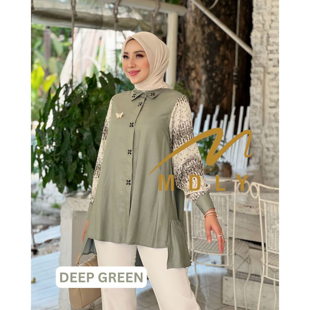 M148-5 MDLY Baju kemeja atasan wanita Radya Lux Shirt by Mdly