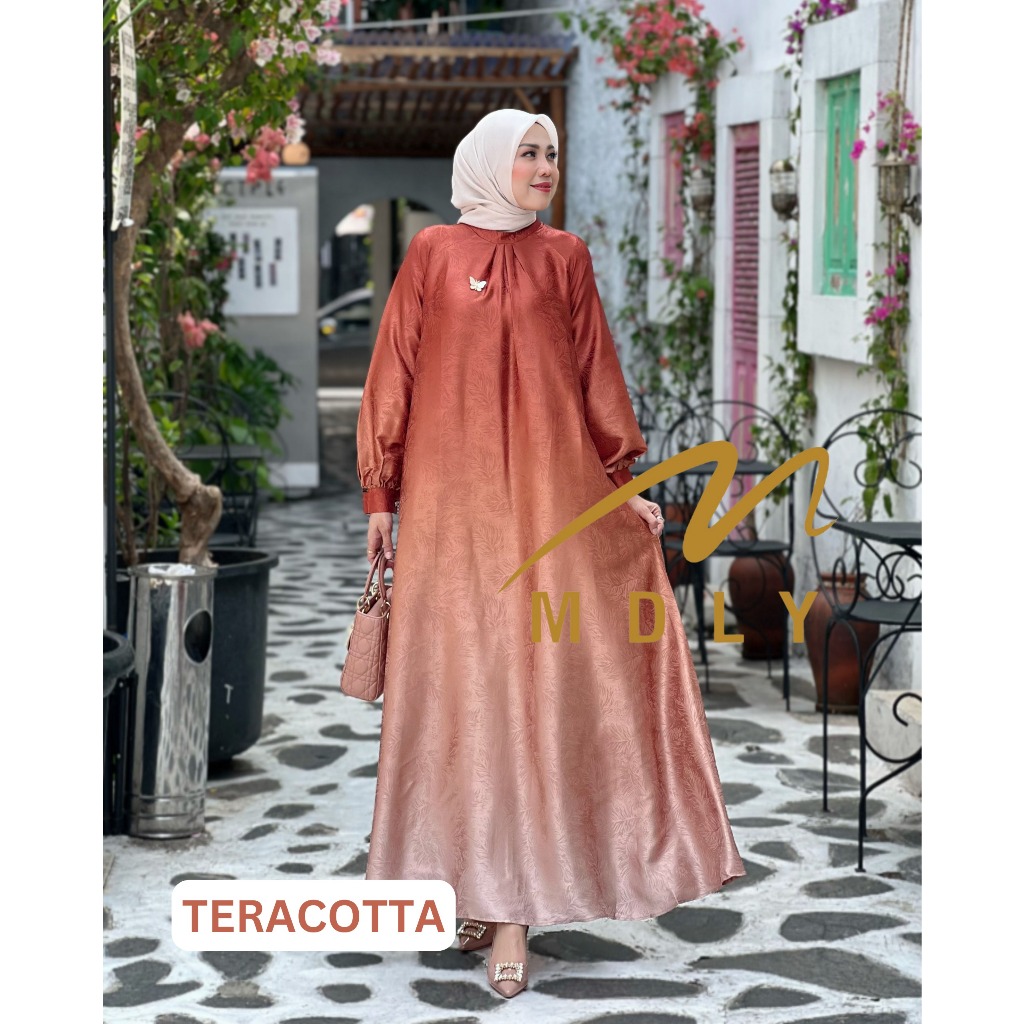 191-5 MDLY Baju gamis wanita muslimah Fauzia dress by Mdly
