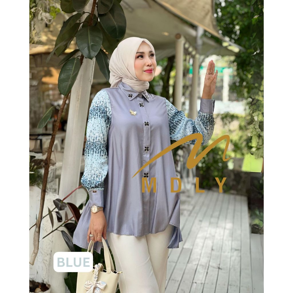 M148-5 MDLY Baju kemeja atasan wanita Radya Lux Shirt by Mdly