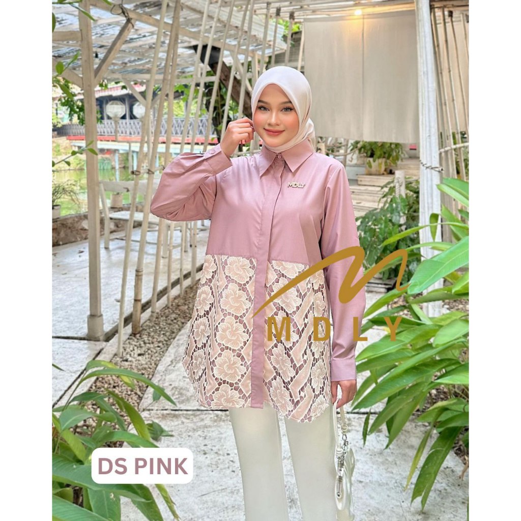 MDLY Baju Atasan wanita/Kemeja Wanita Kombinasi Exclusive brocade/Tiana Shirt by MDLY SERIES II