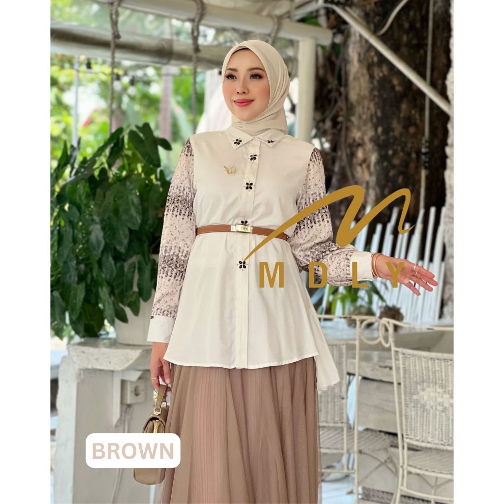 M148-5 MDLY Baju kemeja atasan wanita Radya Lux Shirt by Mdly